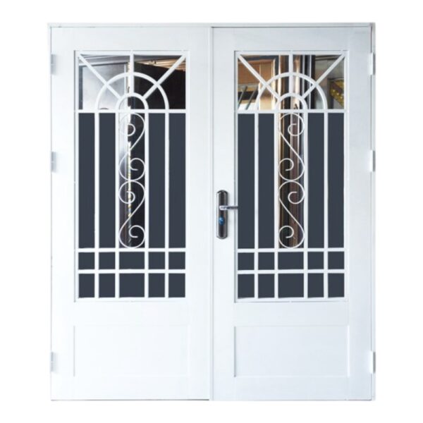 Puerta doble de hierro con vidrio 191cm x 215cm